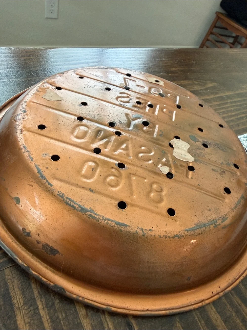 Metal Pie Pan - Painted Copper